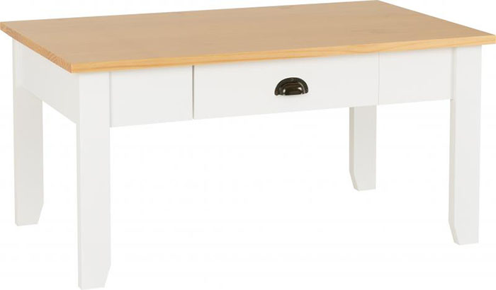 Ludlow Coffee Table in White With Oak Lacquer